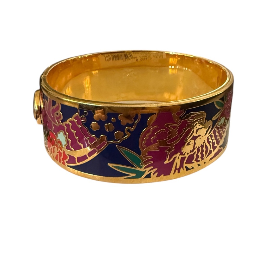 NWT Johnny Was Dragon Hinged Gold Tone Hinged Bangle Bracelet - Picture 9 of 11